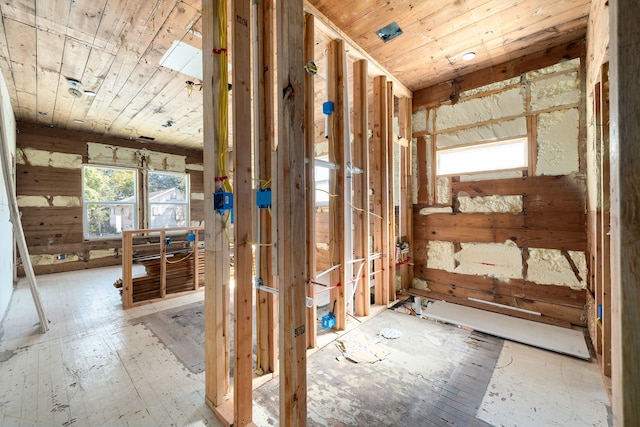 misc room with wooden ceiling