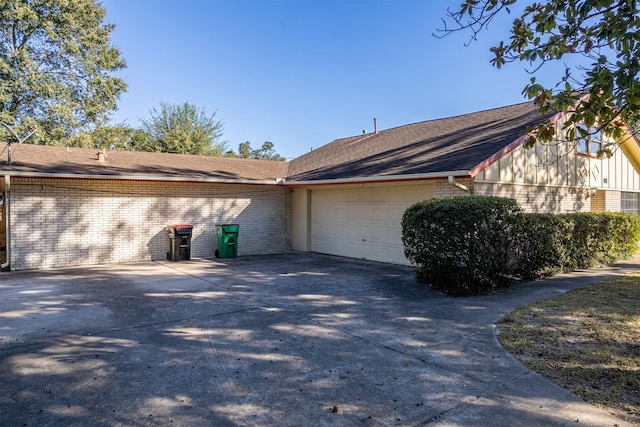 view of home's exterior with a garage