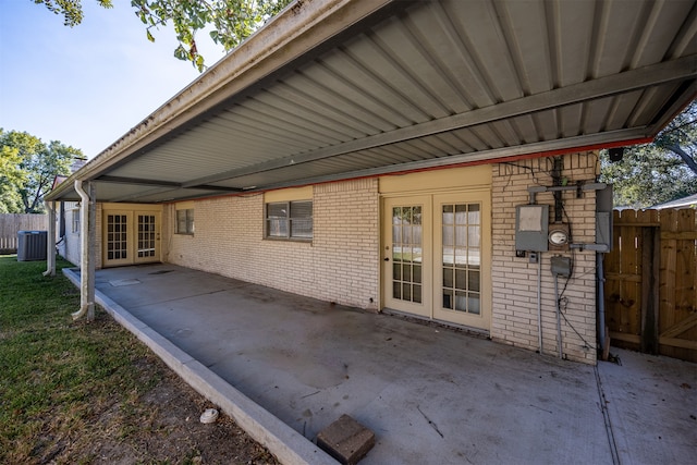 view of patio with central AC