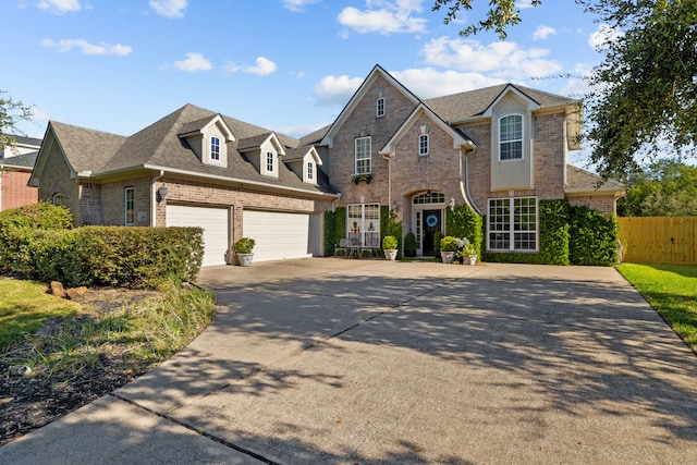 front facade with a garage