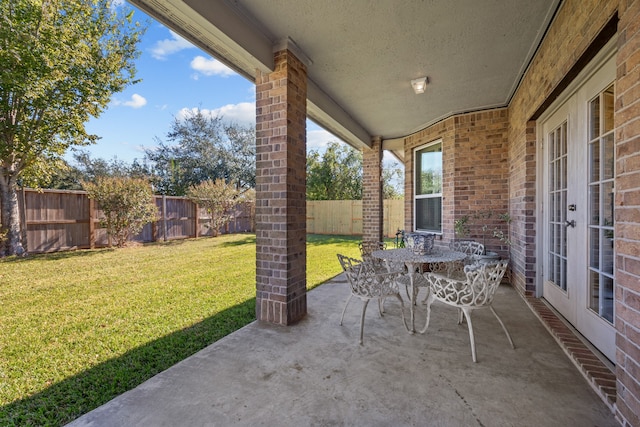 view of patio with french doors