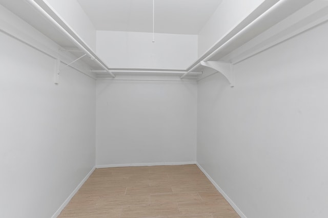 walk in closet featuring light hardwood / wood-style floors