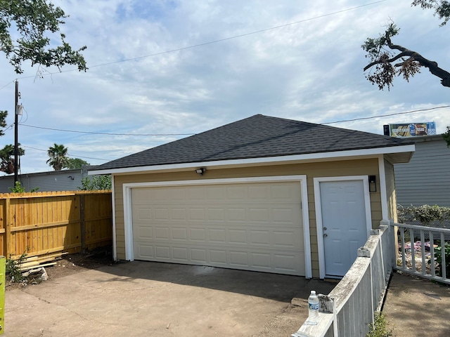 view of garage