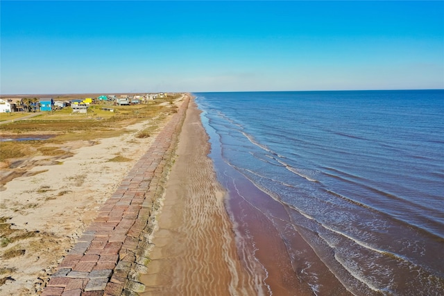 property view of water featuring a beach view