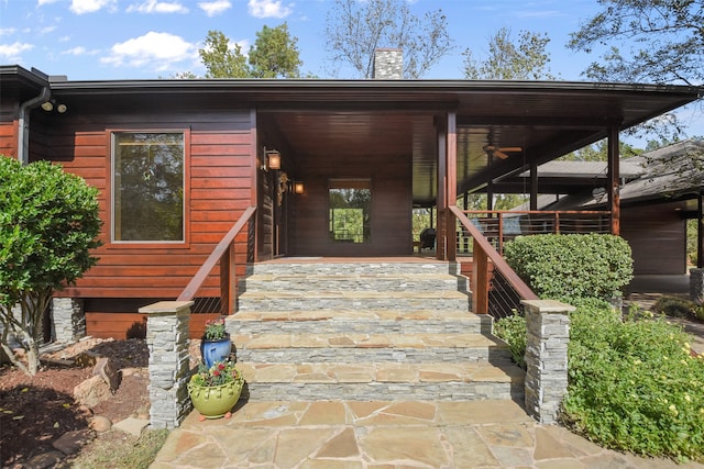 property entrance with a porch