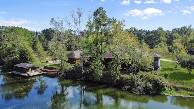 water view with a boat dock