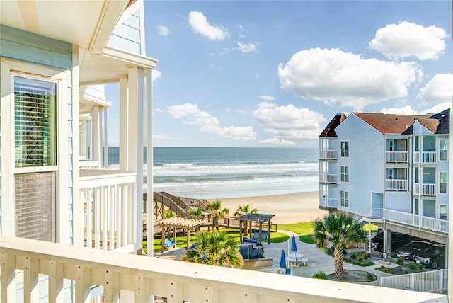 property view of water with a view of the beach