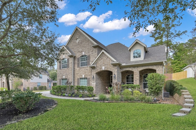 view of front facade featuring a front yard