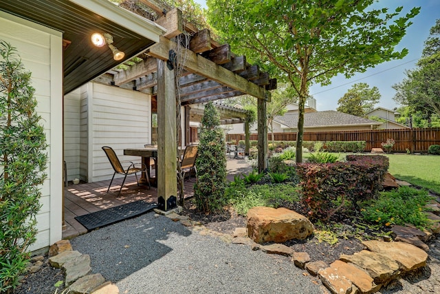 view of patio / terrace featuring a pergola