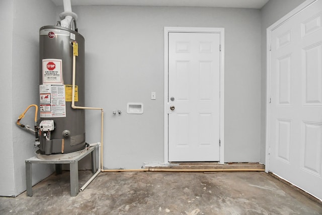 utility room with gas water heater