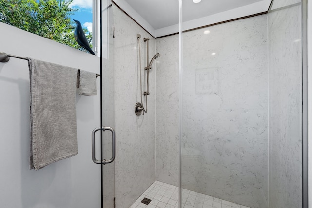 bathroom featuring walk in shower