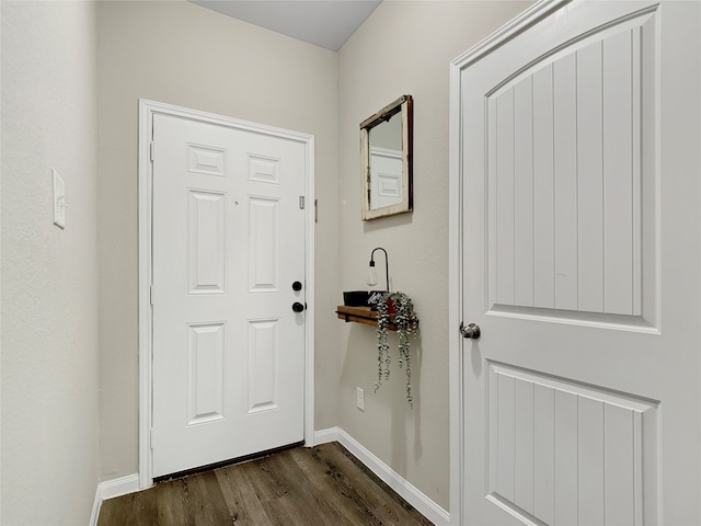 entryway featuring dark hardwood / wood-style flooring