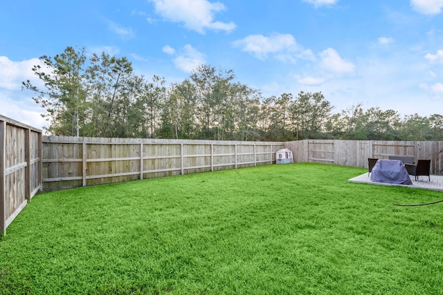 view of yard with a patio