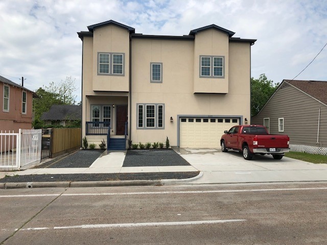 view of front property with a garage