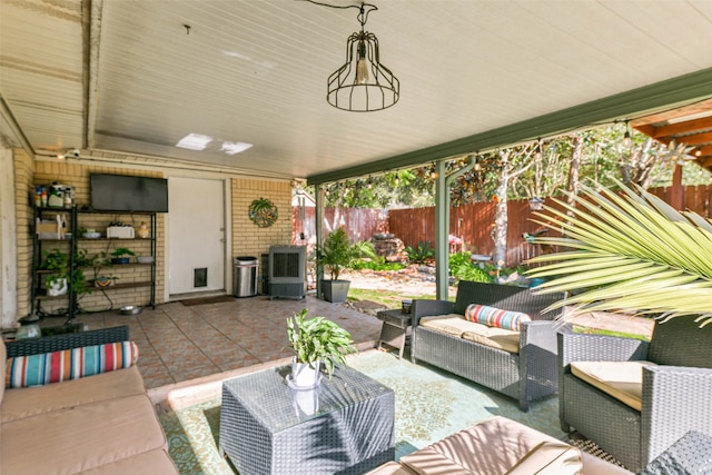 view of patio featuring outdoor lounge area