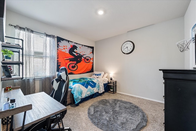 bedroom featuring carpet flooring