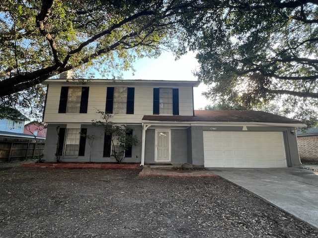 view of front facade with a garage