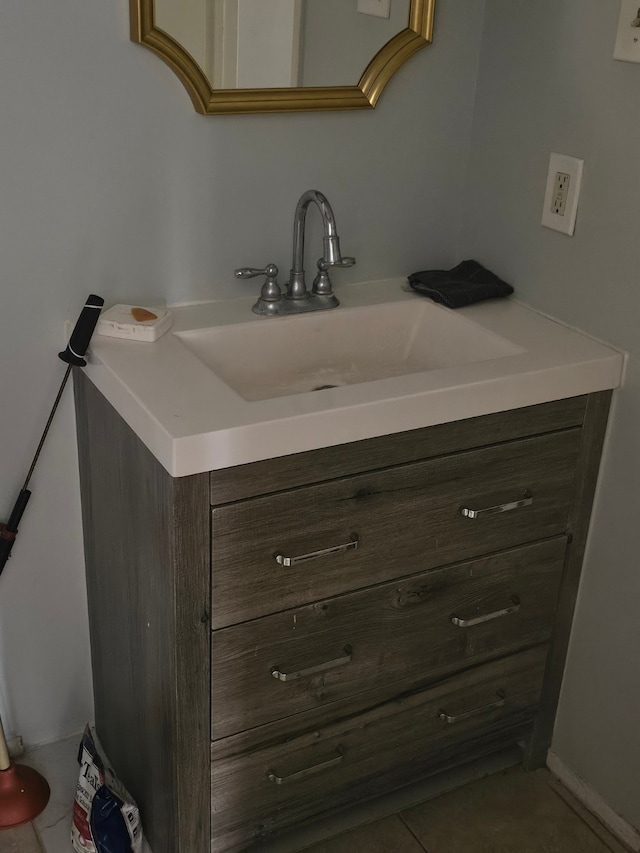 bathroom featuring vanity and tile patterned floors