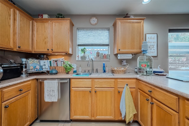 kitchen featuring stainless steel dishwasher and sink