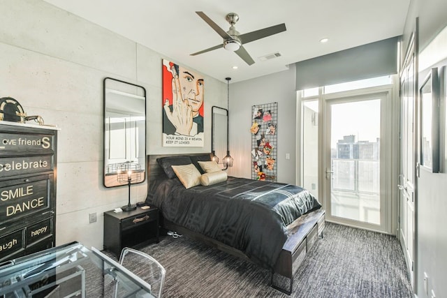 bedroom with ceiling fan