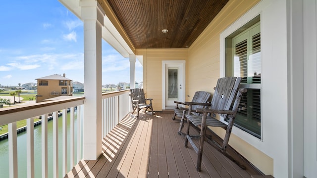 balcony with a water view