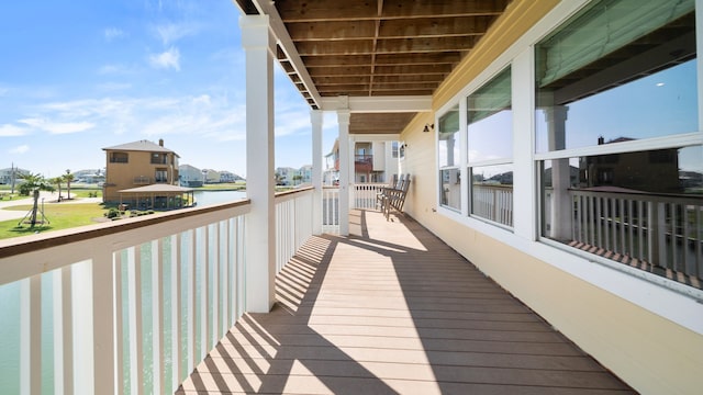 balcony with a water view