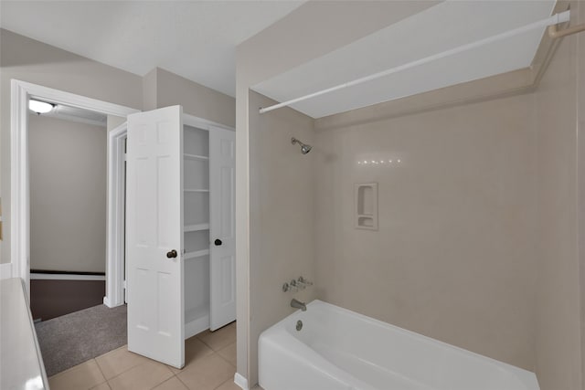 bathroom with shower / tub combination and tile patterned floors