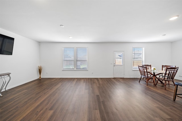 interior space featuring dark hardwood / wood-style flooring