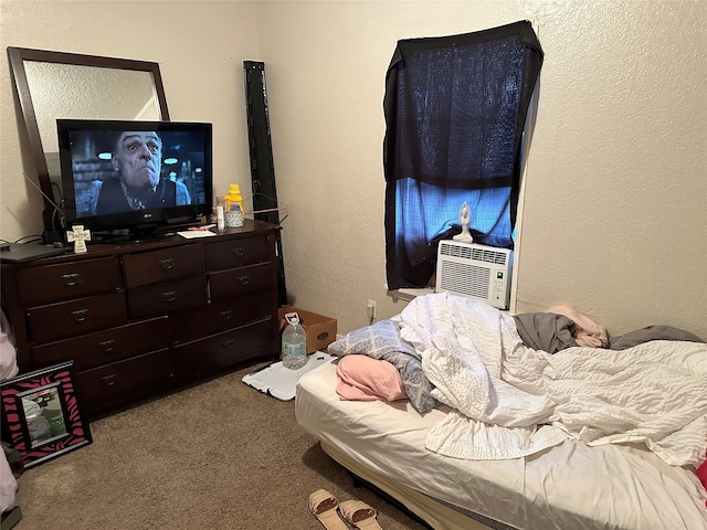 carpeted bedroom featuring cooling unit