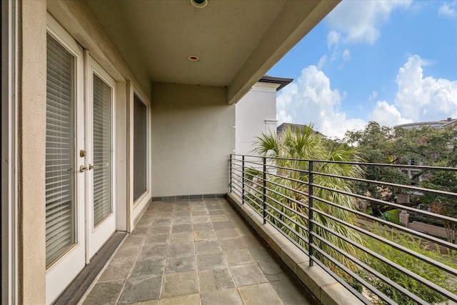 balcony with french doors