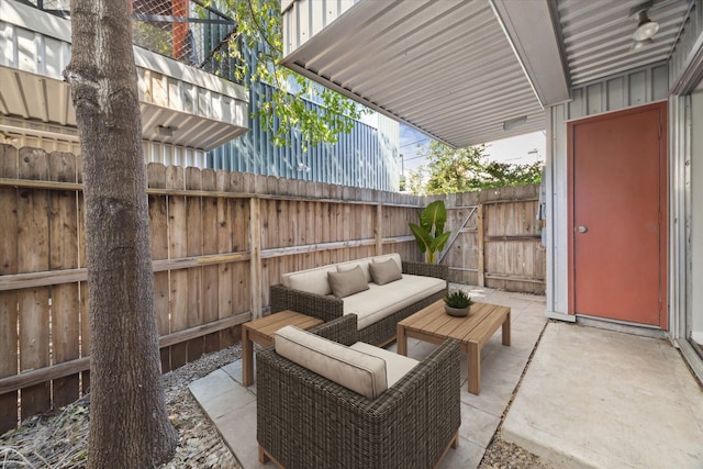 view of patio / terrace featuring an outdoor hangout area