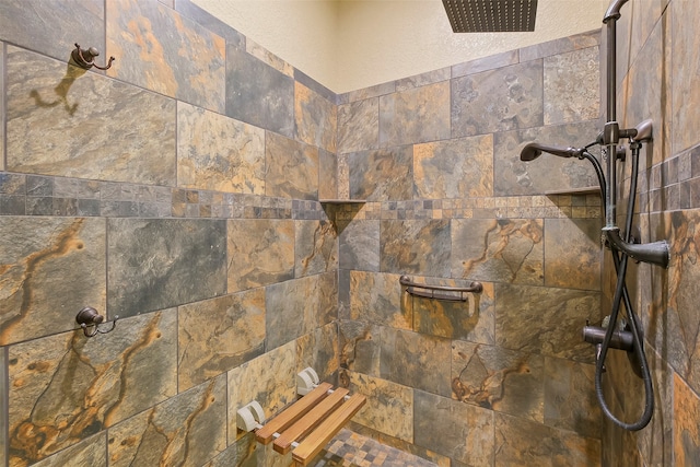 interior details with tiled shower