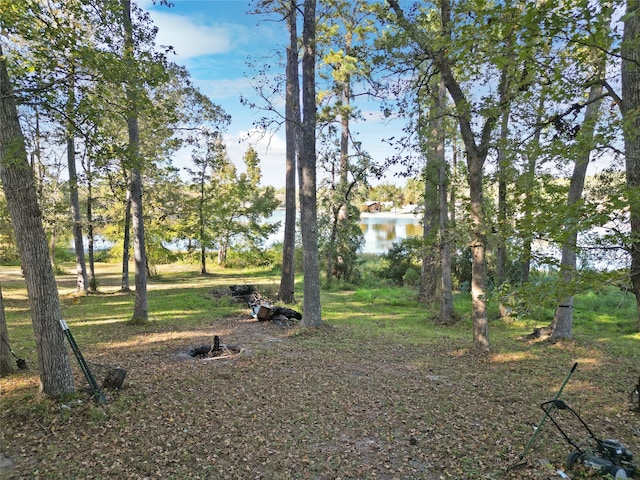 view of yard featuring a water view