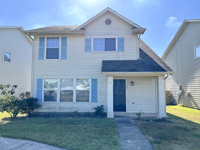 view of front of house featuring a front yard