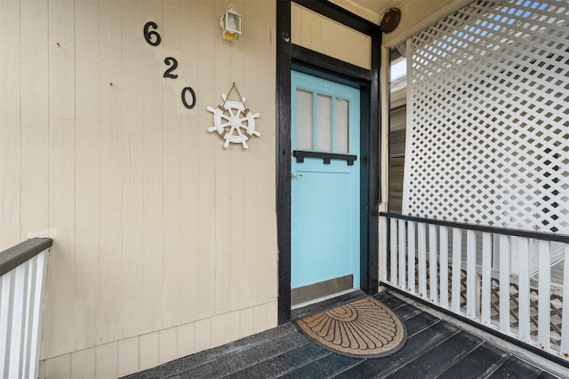 view of doorway to property