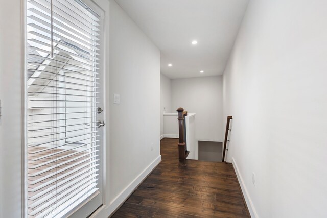 hall featuring dark hardwood / wood-style flooring