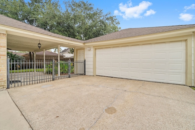 view of garage