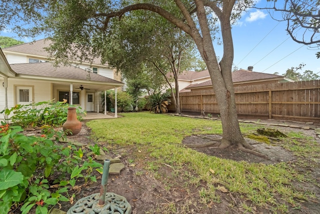 view of yard with a patio