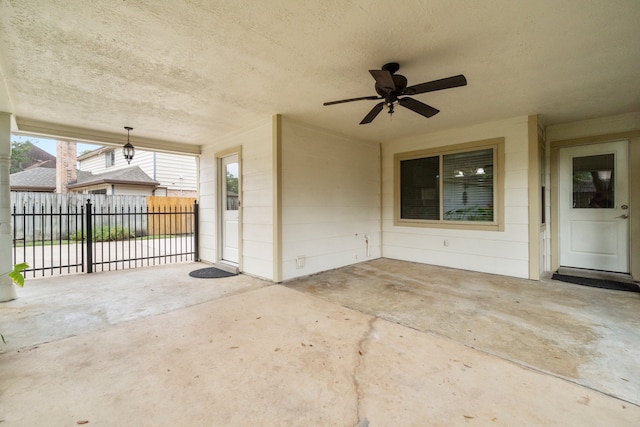 view of patio / terrace with ceiling fan