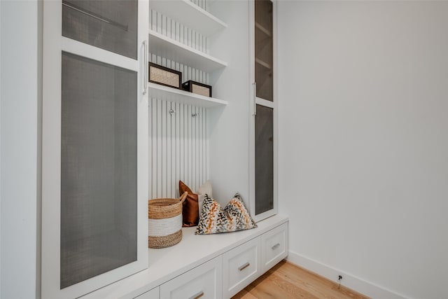 mudroom featuring light hardwood / wood-style flooring