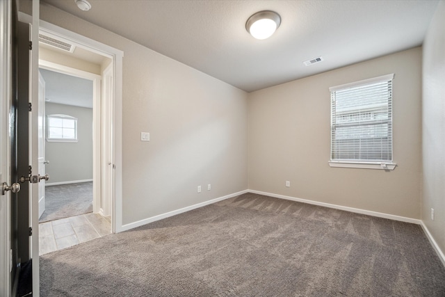 carpeted spare room with a wealth of natural light