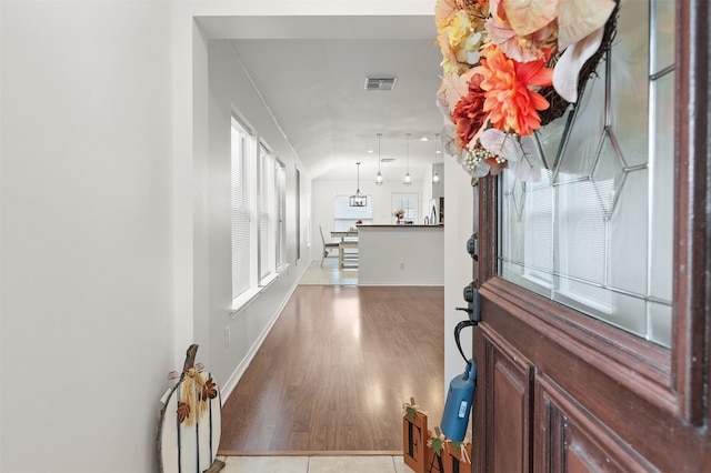 entryway featuring light hardwood / wood-style floors