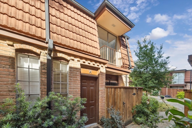 exterior space with a balcony