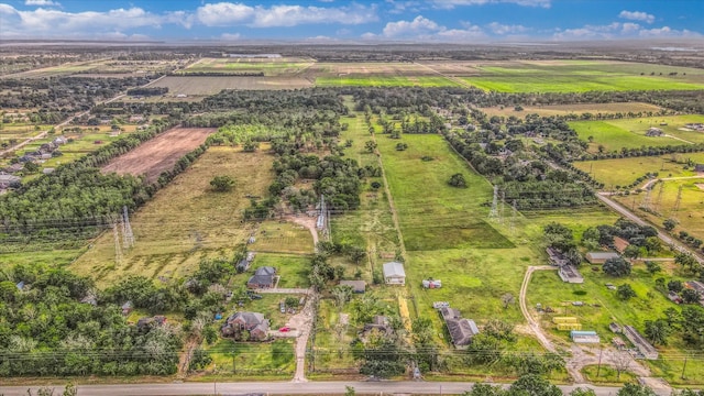 aerial view featuring a rural view