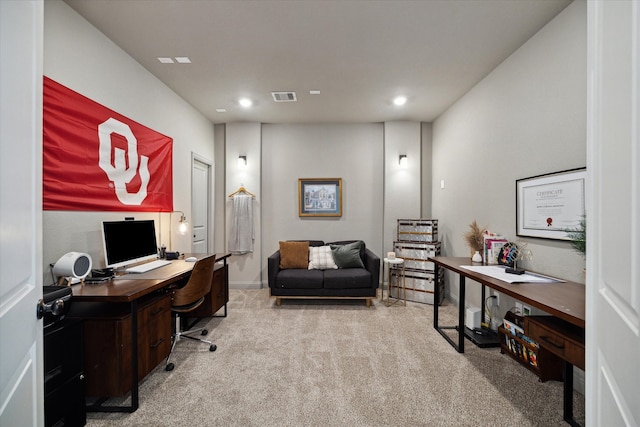 view of carpeted office