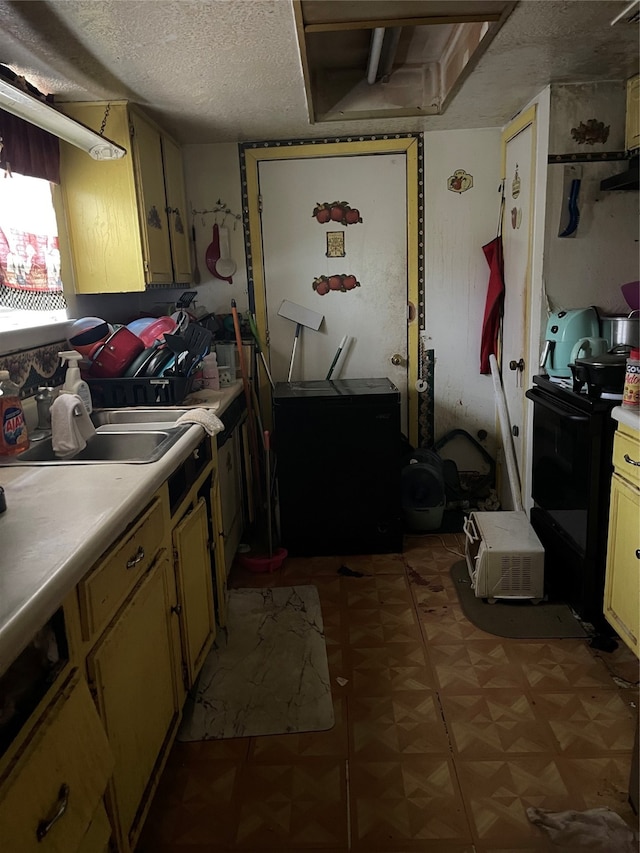 kitchen featuring sink and a textured ceiling