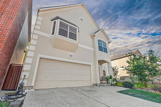 view of front of home featuring a garage