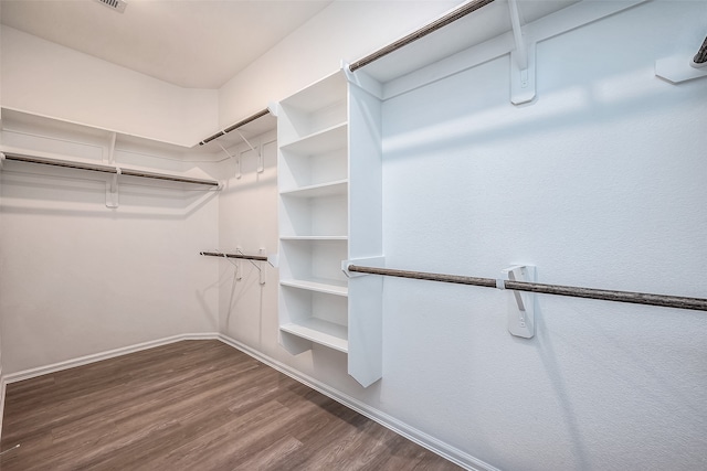 spacious closet with hardwood / wood-style floors