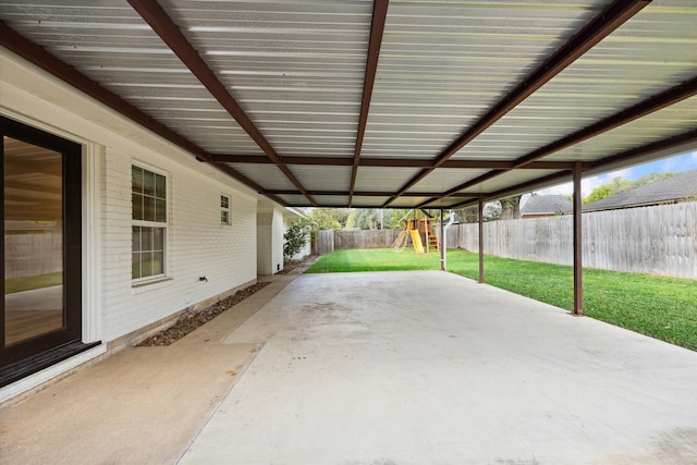 view of patio / terrace with a playground