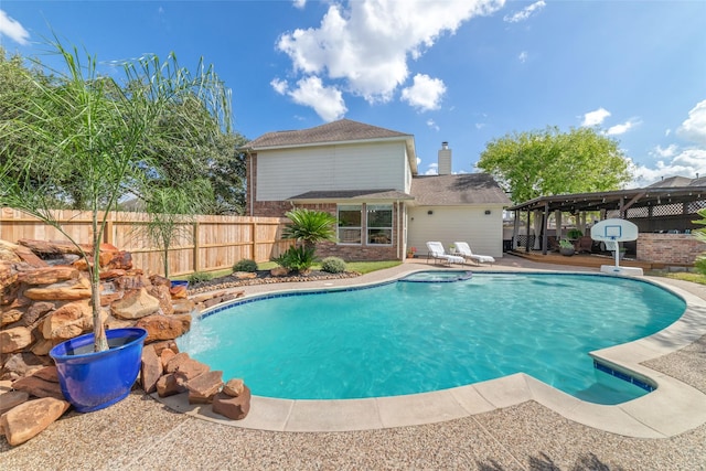 view of pool featuring a patio